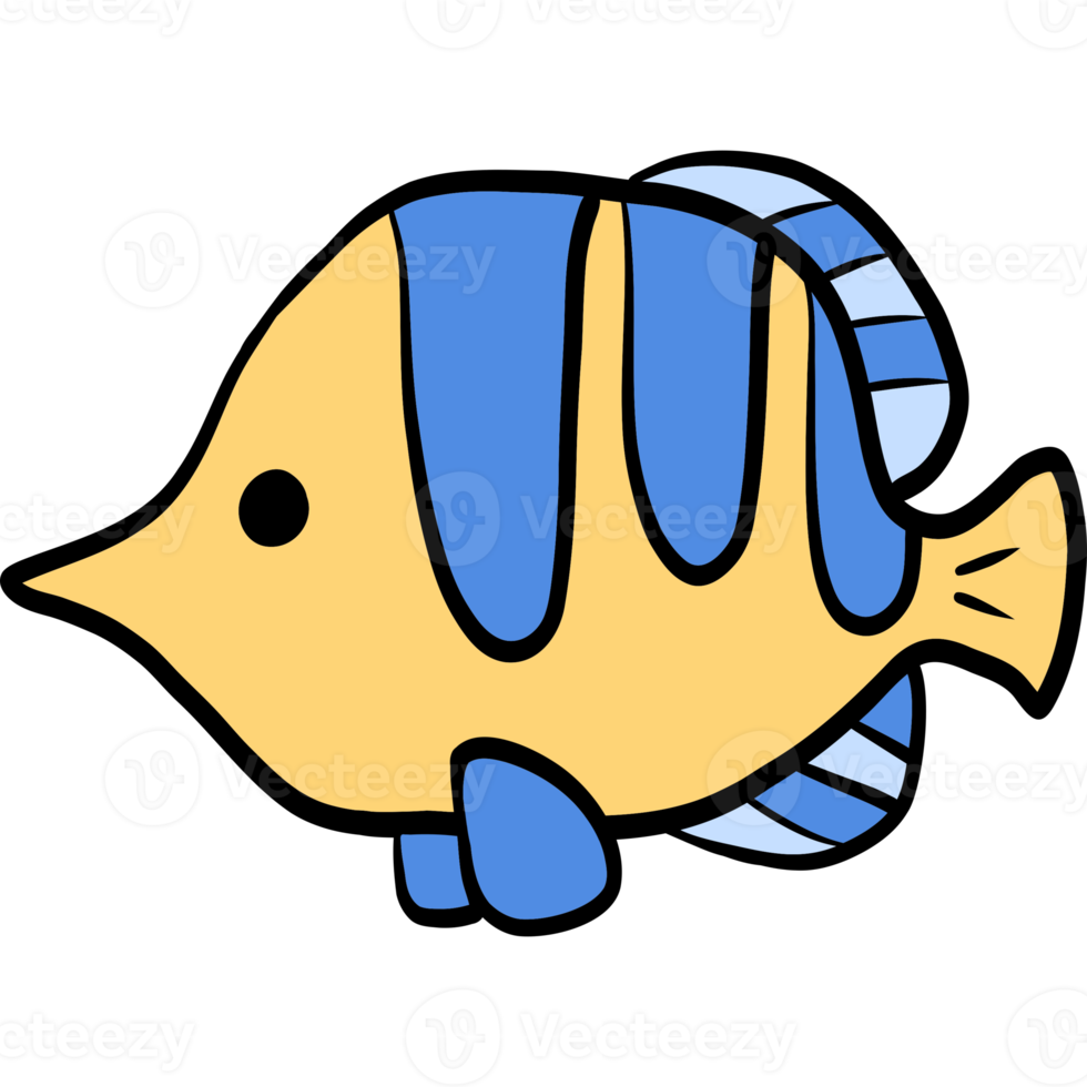 Cute fish, Blue Fish, Sea life, Fish illustration png