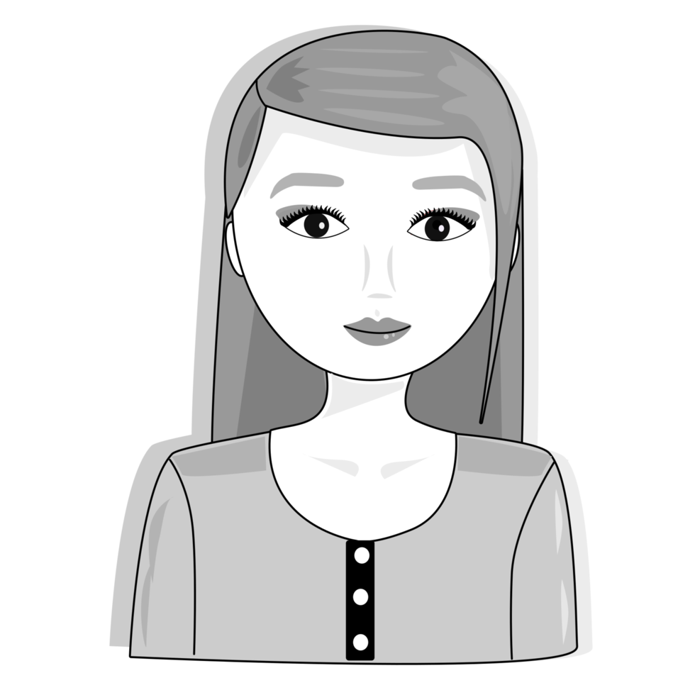 woman black and white png
