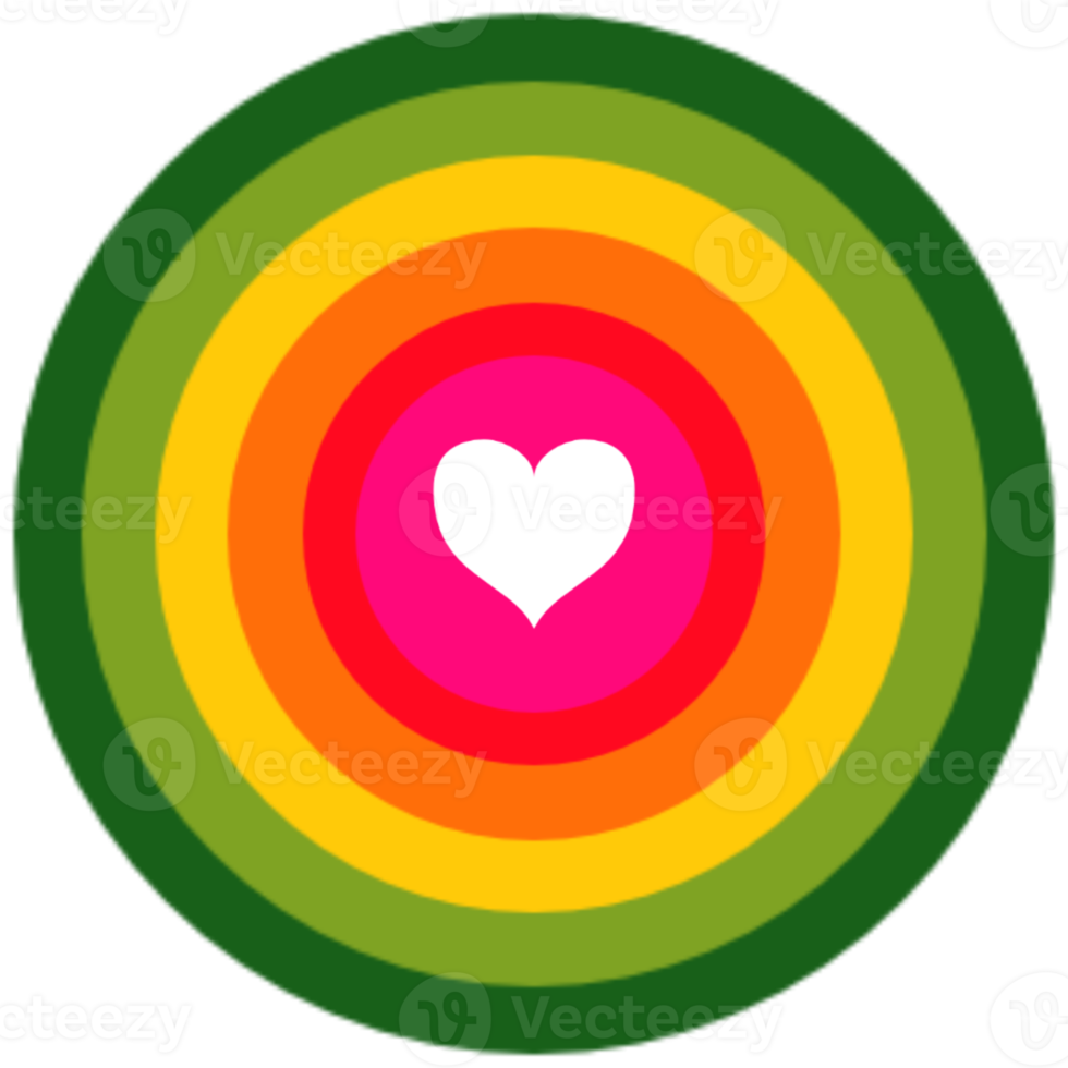 rainbow heart shaped circles png