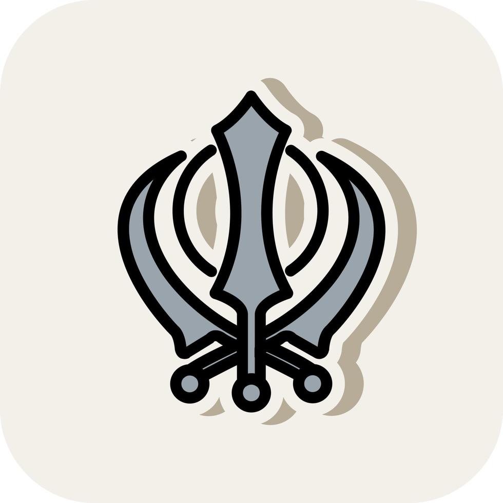 Khanda Vector Icon Design