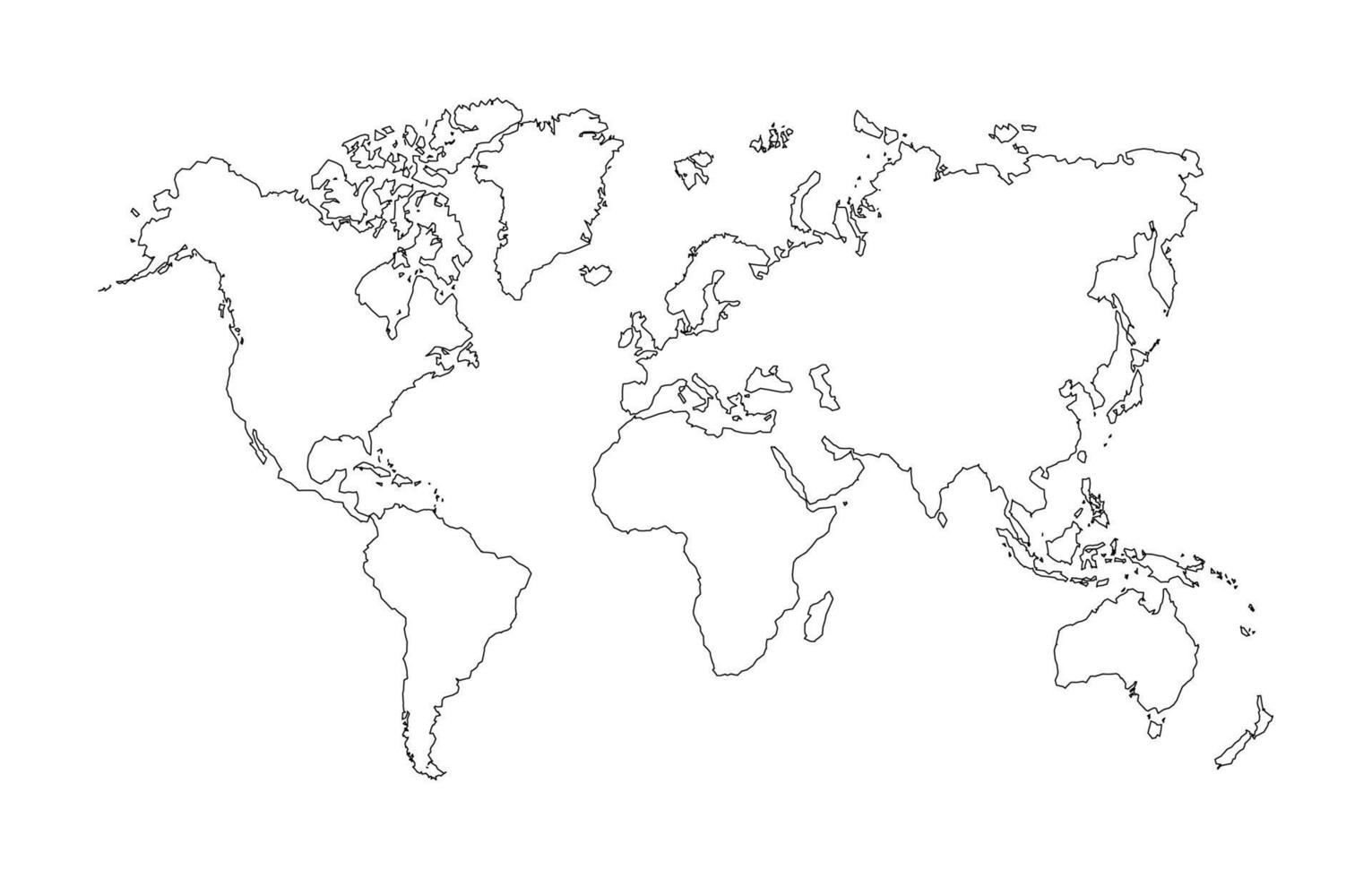 Outlined World Map 20956548 Vector Art at Vecteezy