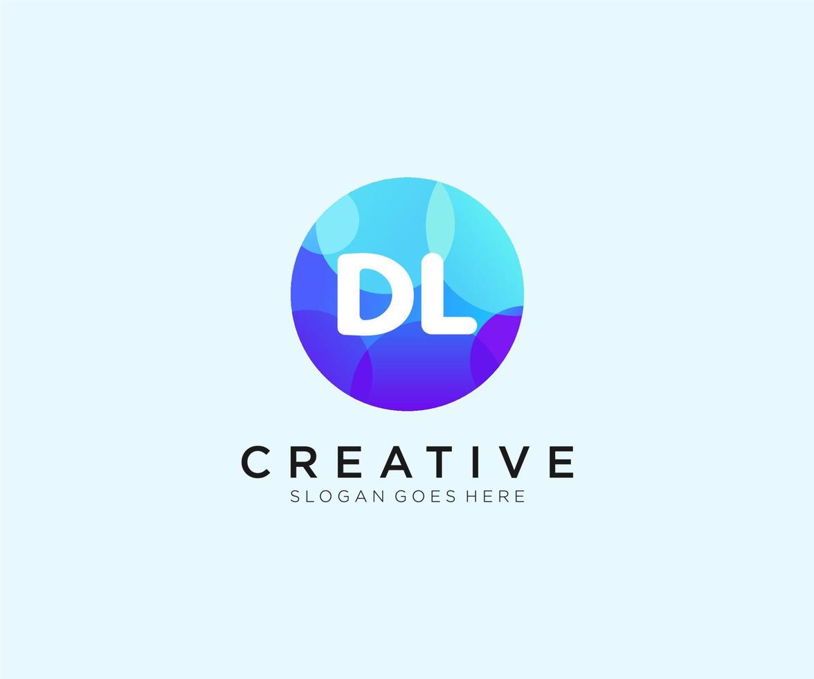 DL initial logo With Colorful Circle template vector. vector