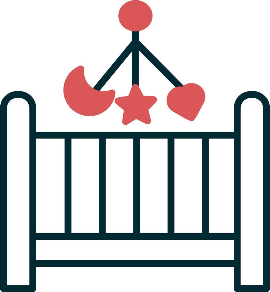 icono de vector de cuna de bebé