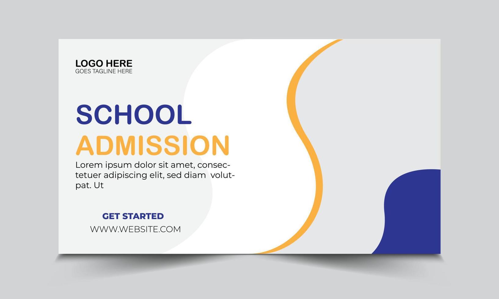 school admission thumbnail design and school admission flyer. vector