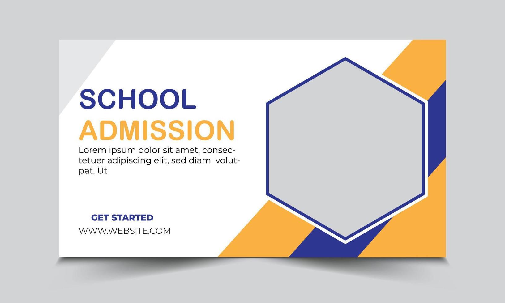 school admission thumbnail design and school admission flyer. vector