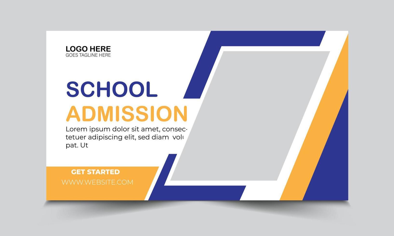 school admission thumbnail design and school admission flyer. vector