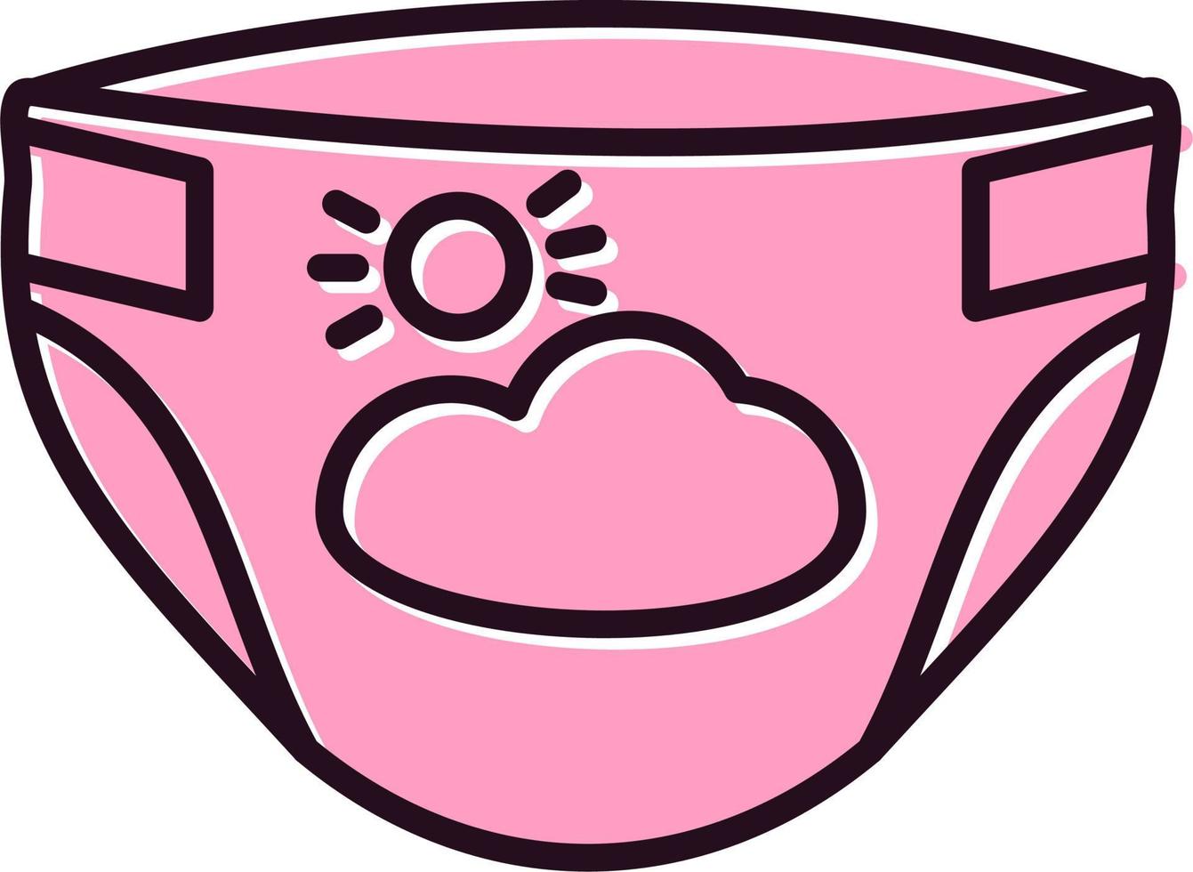 Baby diaper Vector Icon
