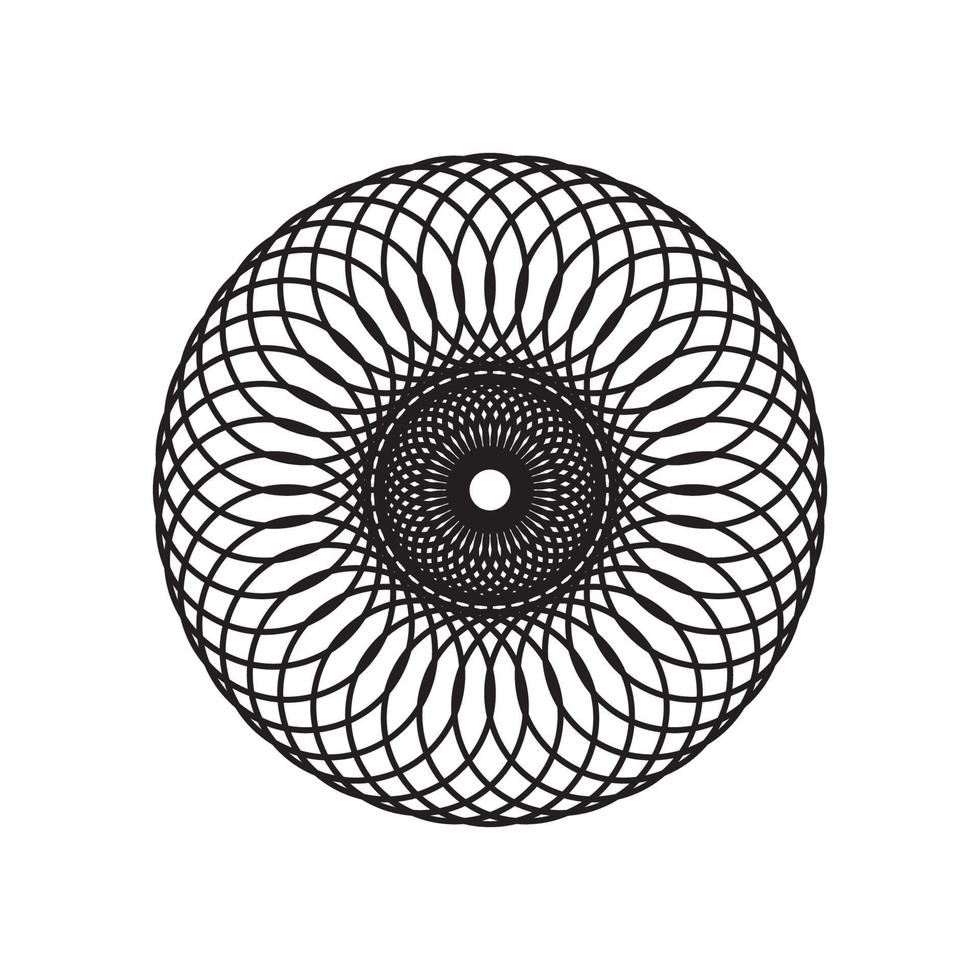 Circle radial motif icon vector