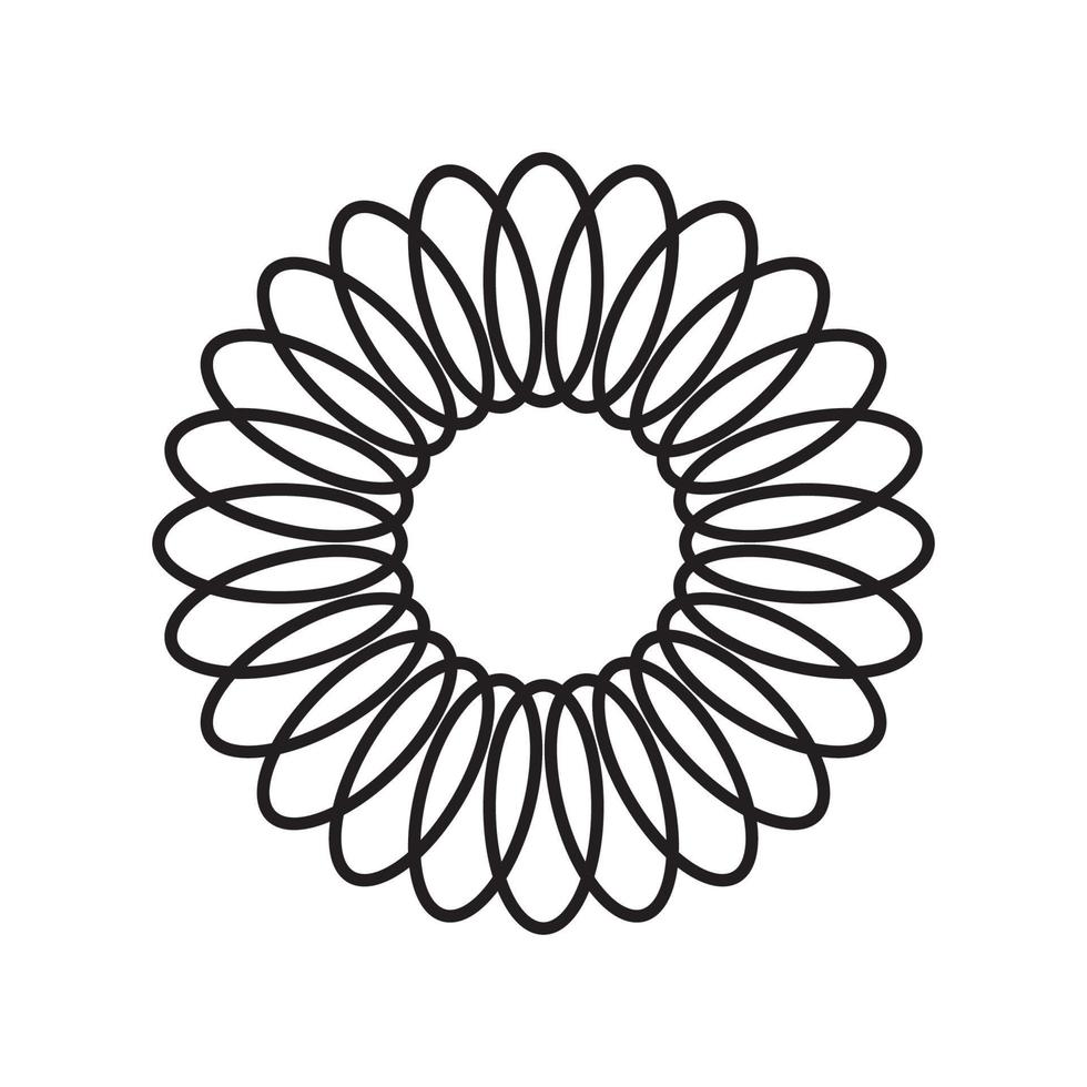 Circle radial motif icon vector