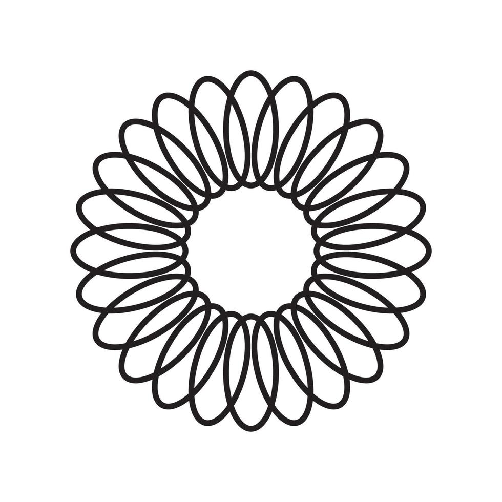 Circle radial motif icon vector