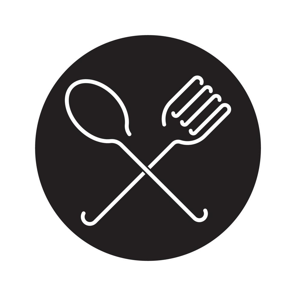 spoon and fork icon vector