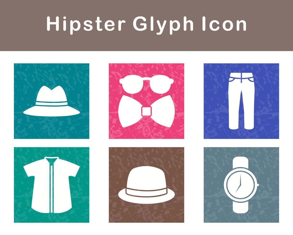 hipster vector icono conjunto