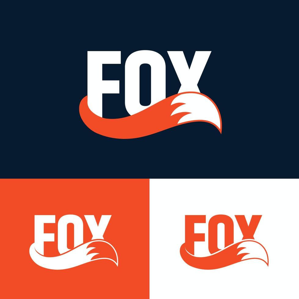 Fox tail logo template vector