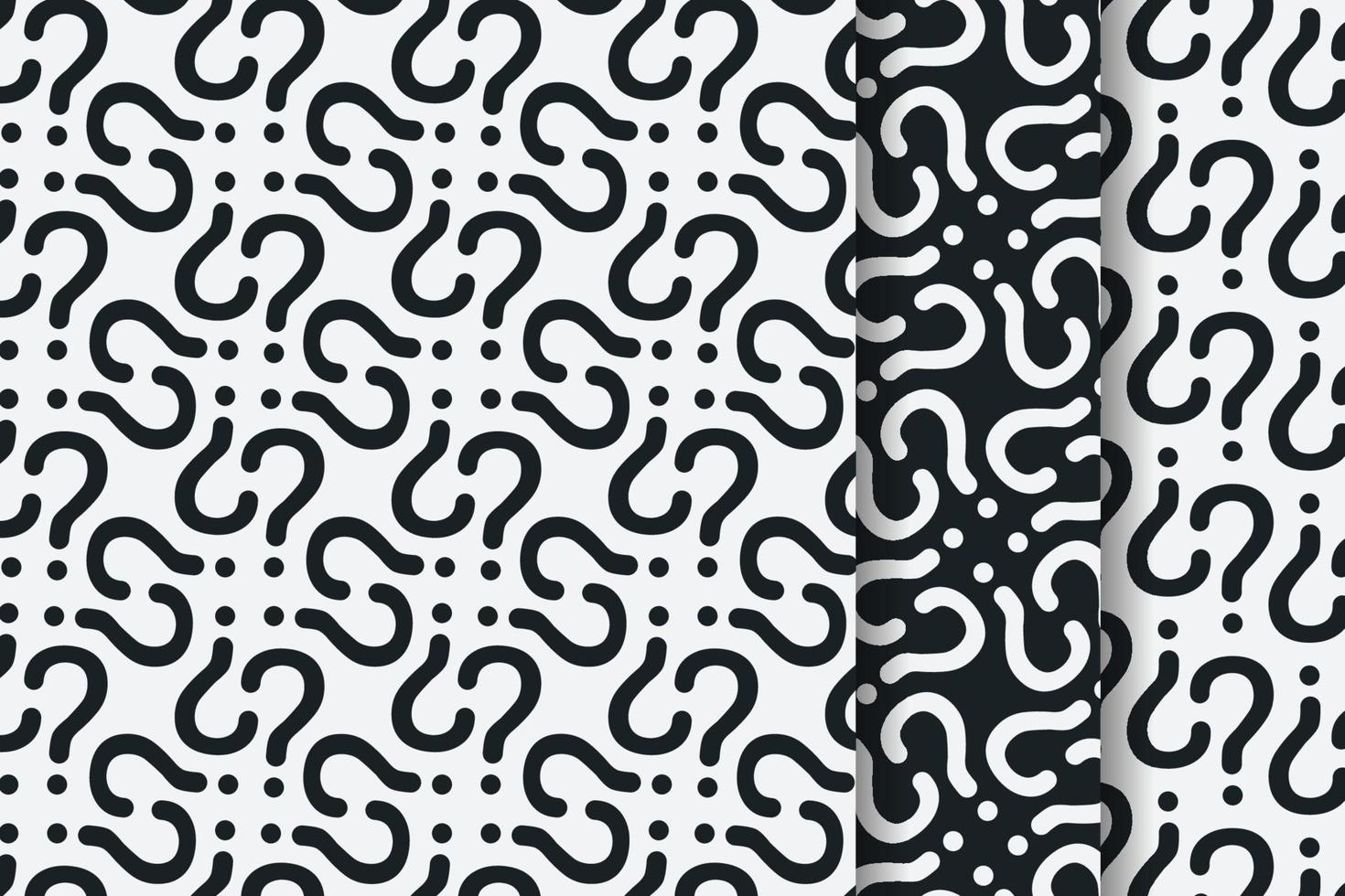 Printquestion mark seamless pattern set vector