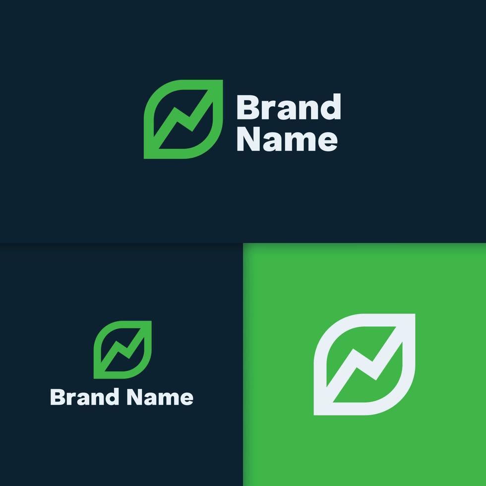 Editable leaf grow logo template vector