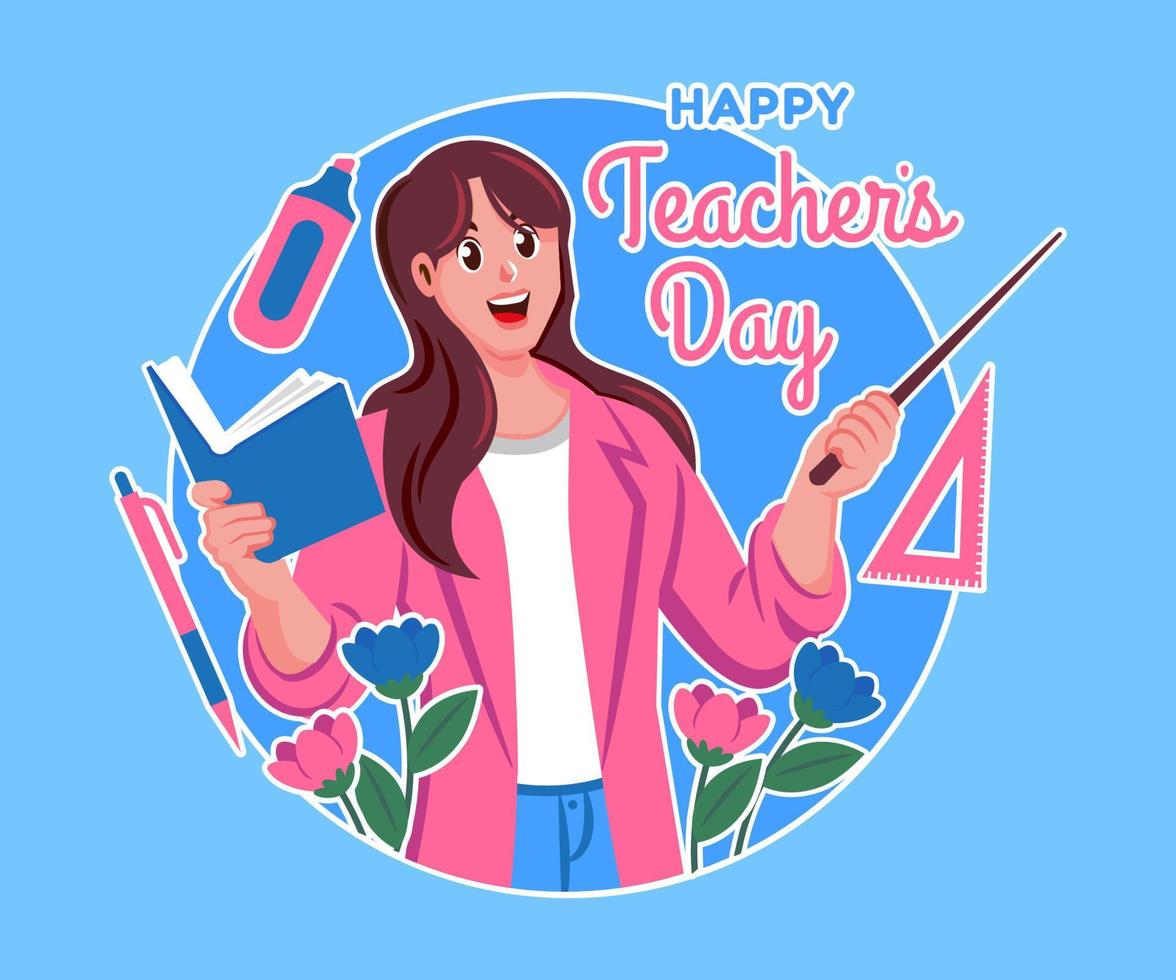 happy teachers day illustration background vector