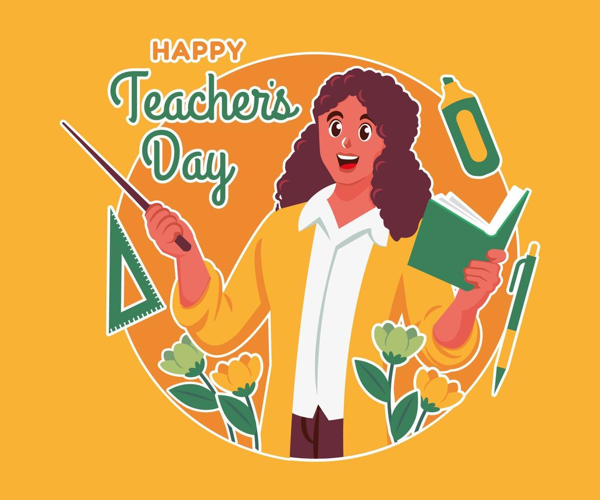 happy teachers day illustration background vector