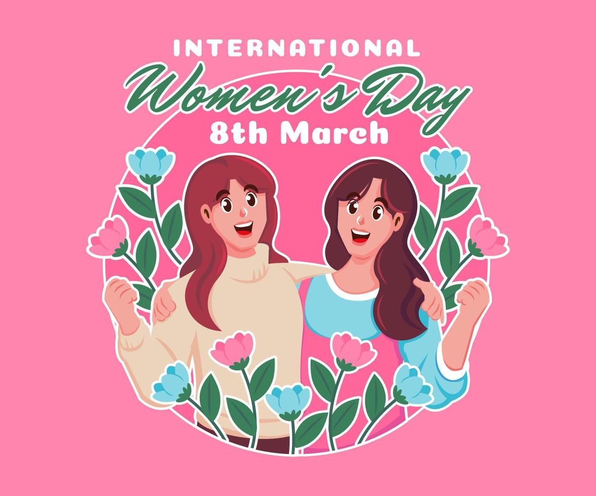 8 marzo en todo el mundo celebracion de internacional De las mujeres día vector