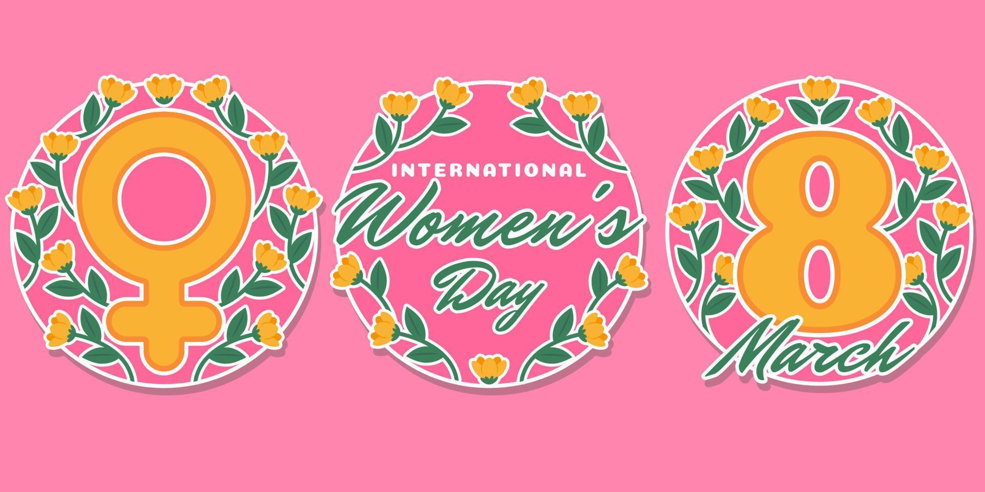 8 marzo internacional De las mujeres día póster diseño vector