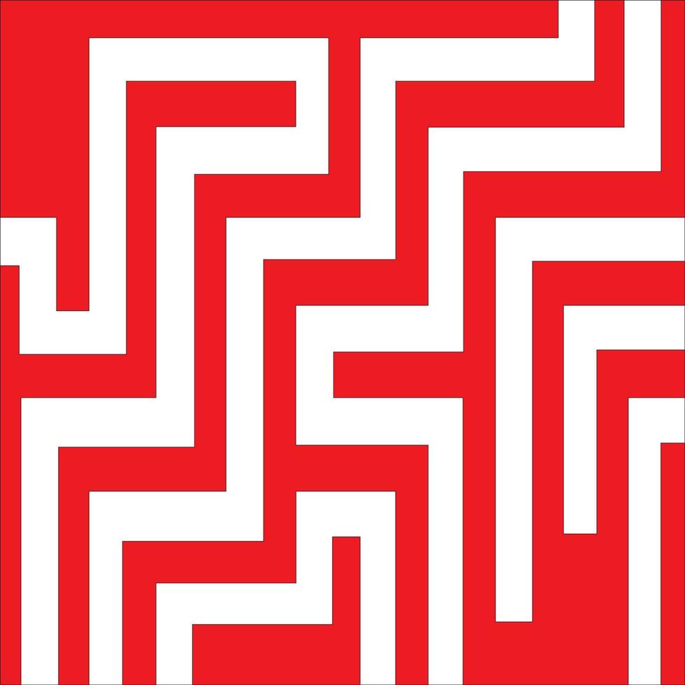 Red and white maze pattern vector