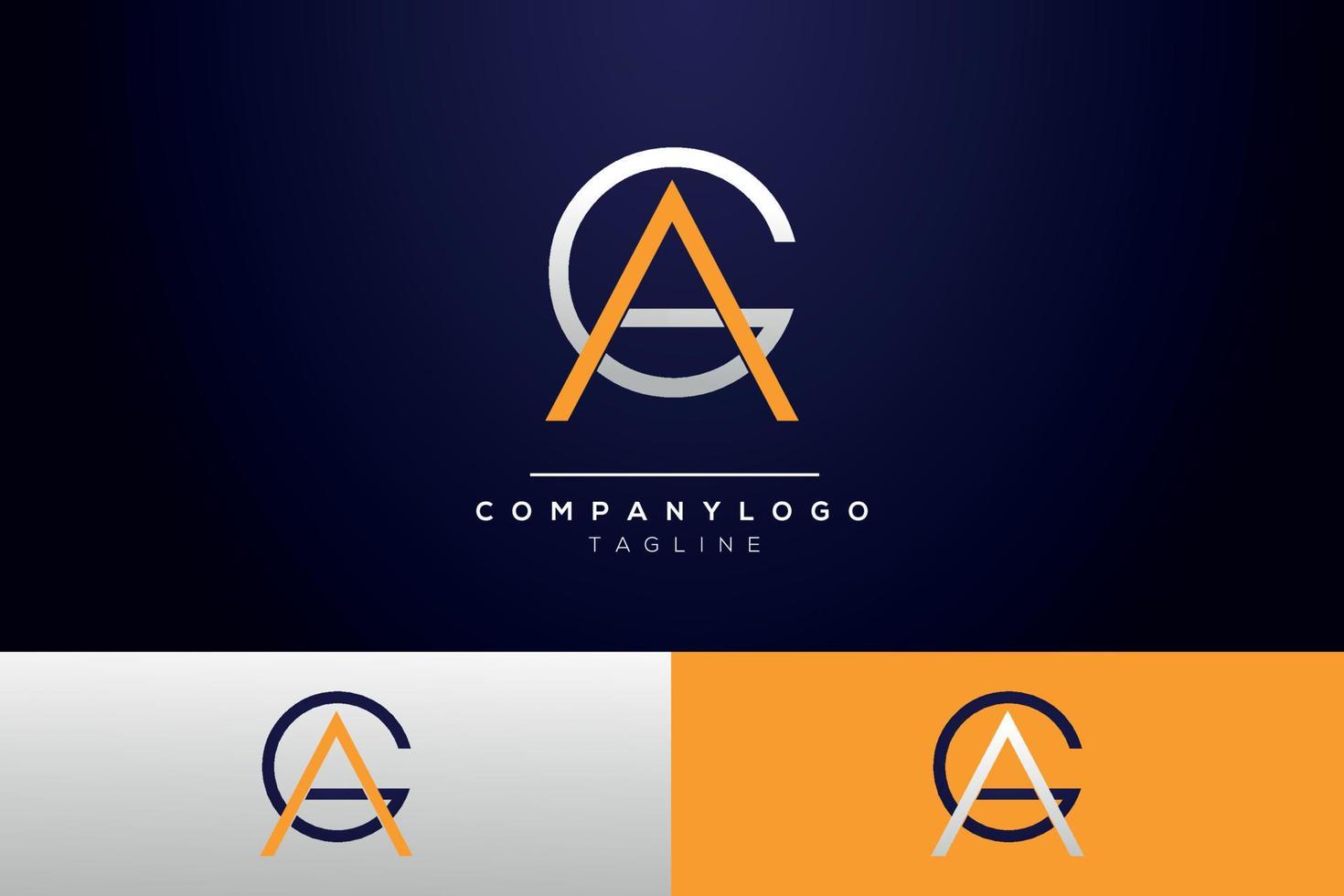 Outline colorful leading lines letters AG GA logo with road concept design. Letters AG with Simple design. Pro Vector