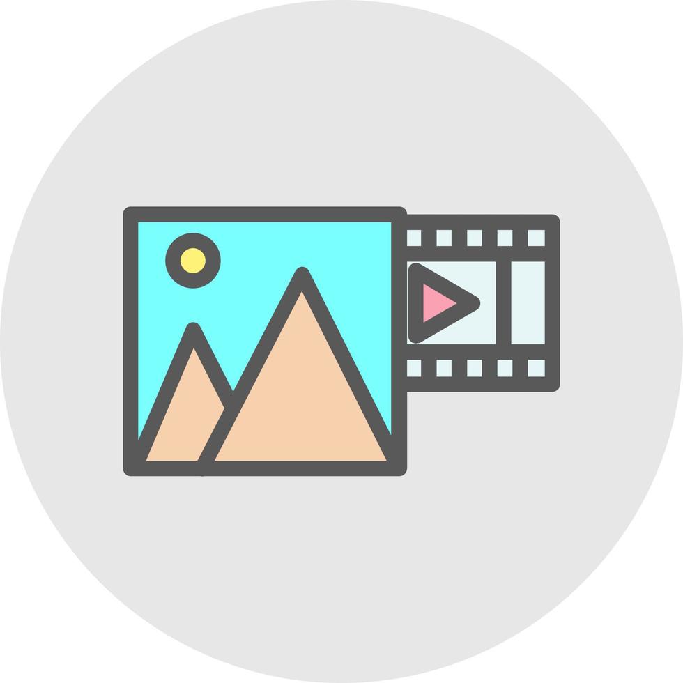 diseño de icono de vector de video de foto