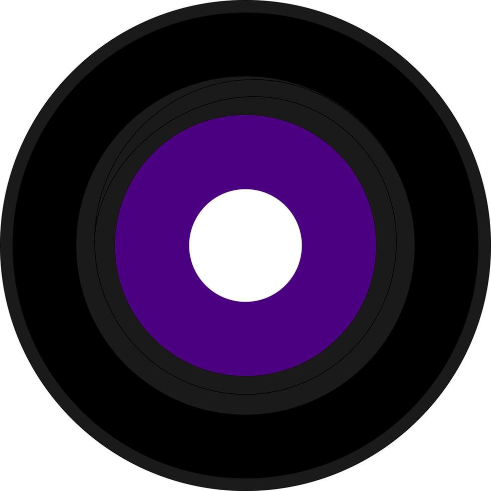 vinyl record with indigo purple label vector
