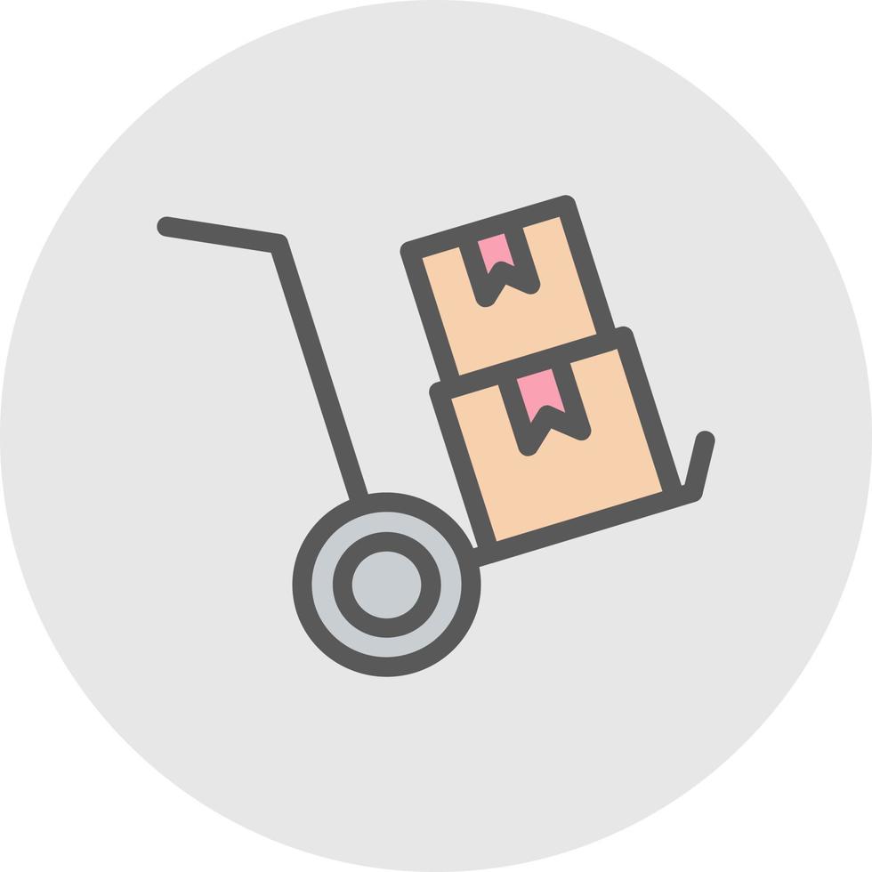 Dolly Flatbed Vector Icon Design