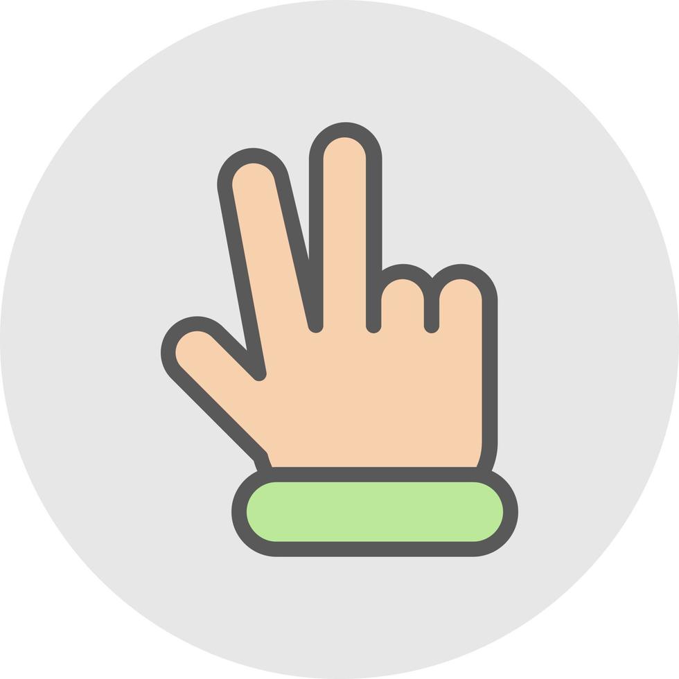 Hand Peace Vector Icon Design