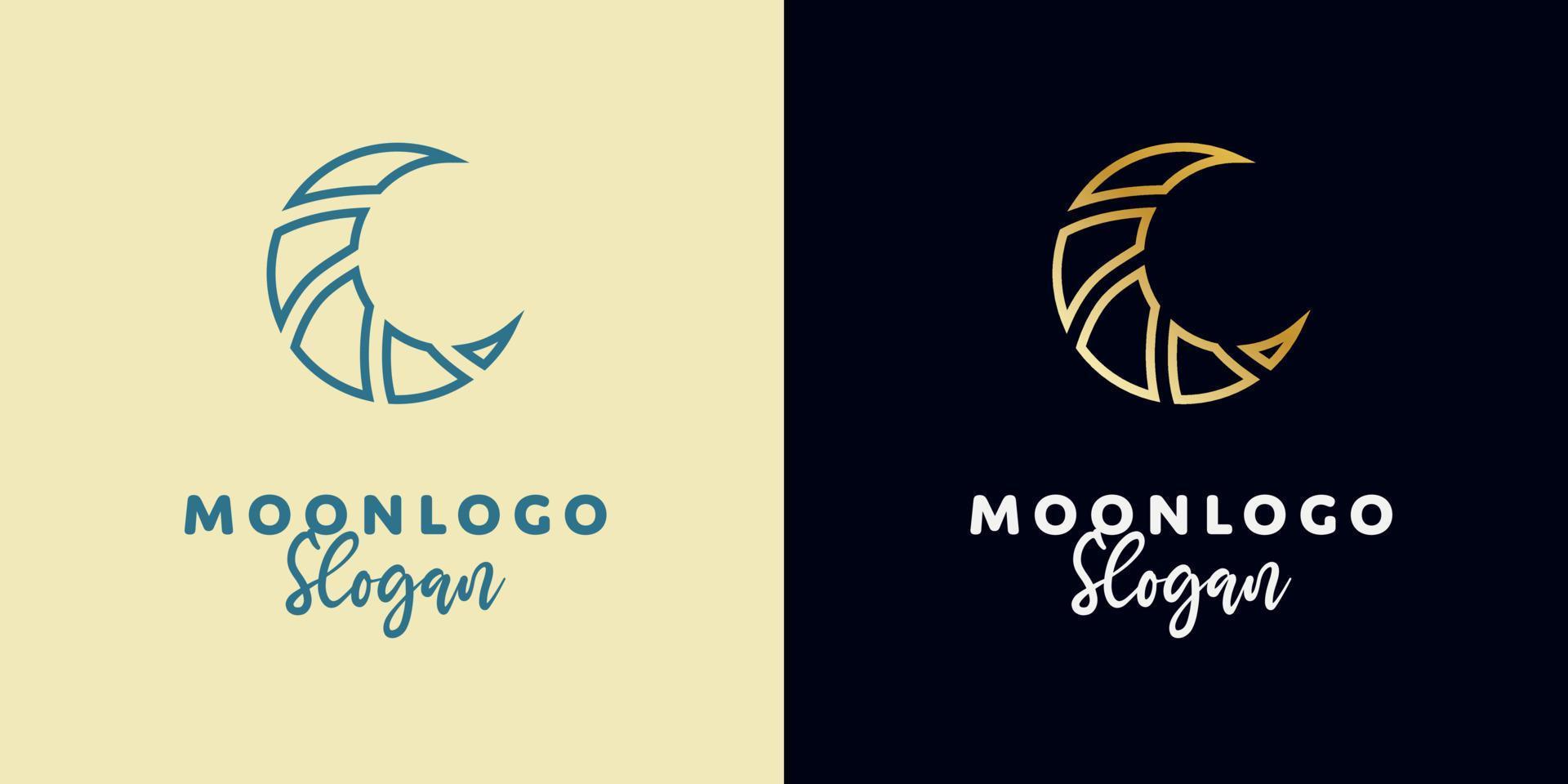 Elegant crescent moon logo design. Abstract style illustration for background, cover, banner. Ramadan Kareem vector