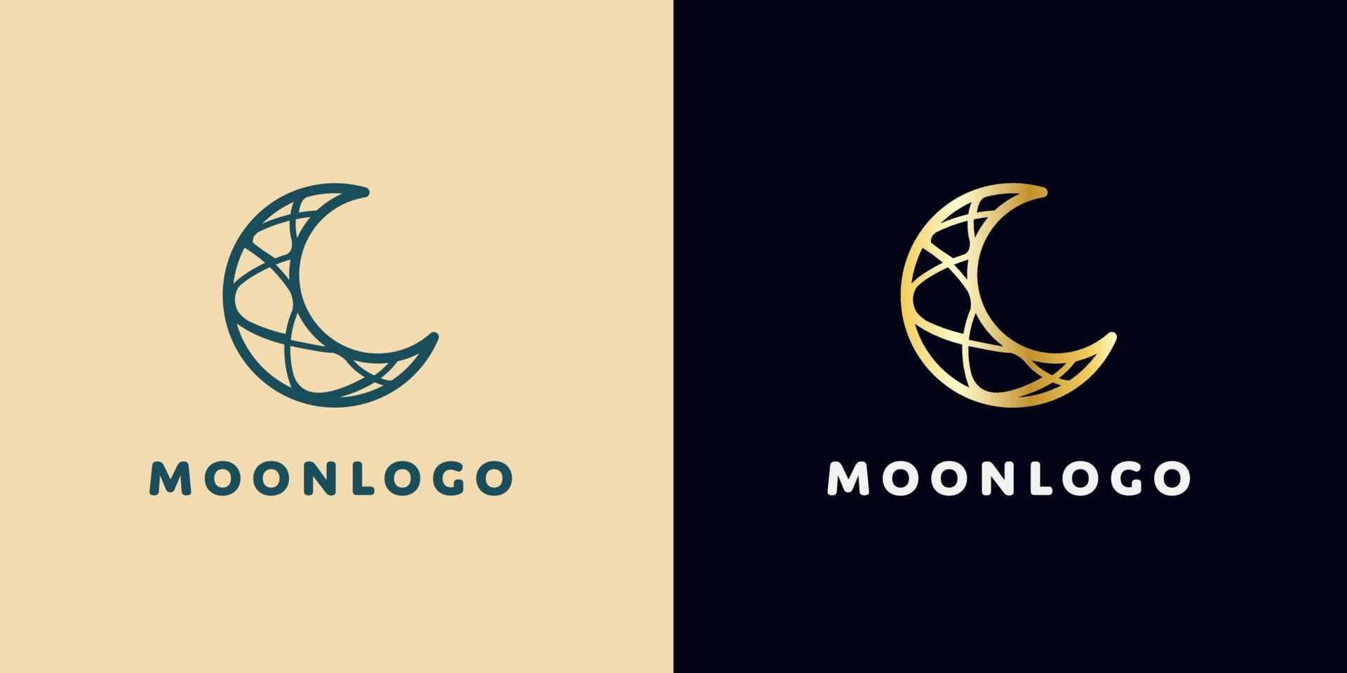 Elegant crescent moon logo design. Abstract style illustration for background, cover, banner. Ramadan Kareem vector