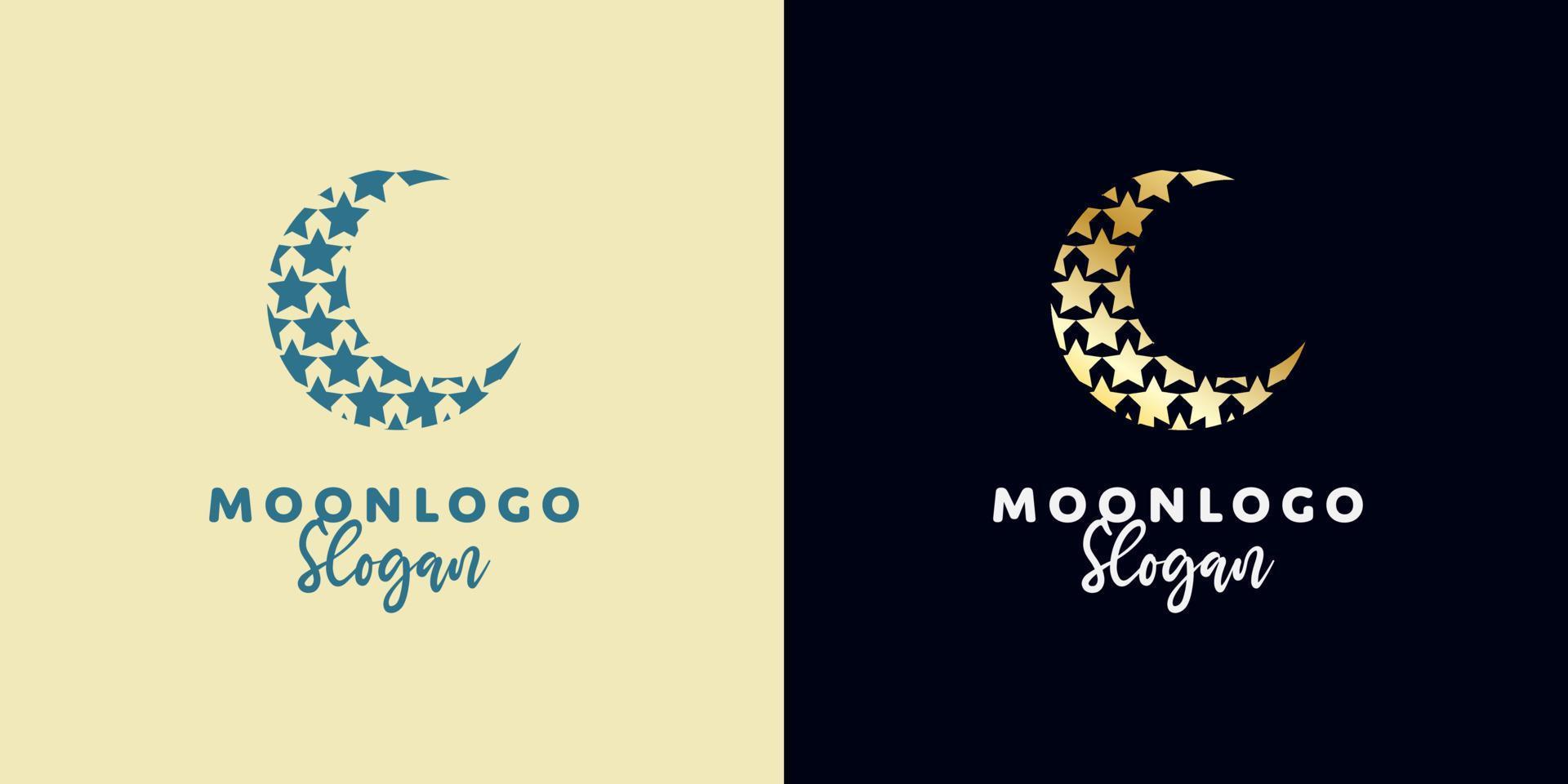 Elegant crescent moon logo design. Abstract style illustration for background, cover, banner. Ramadan Kareem vector