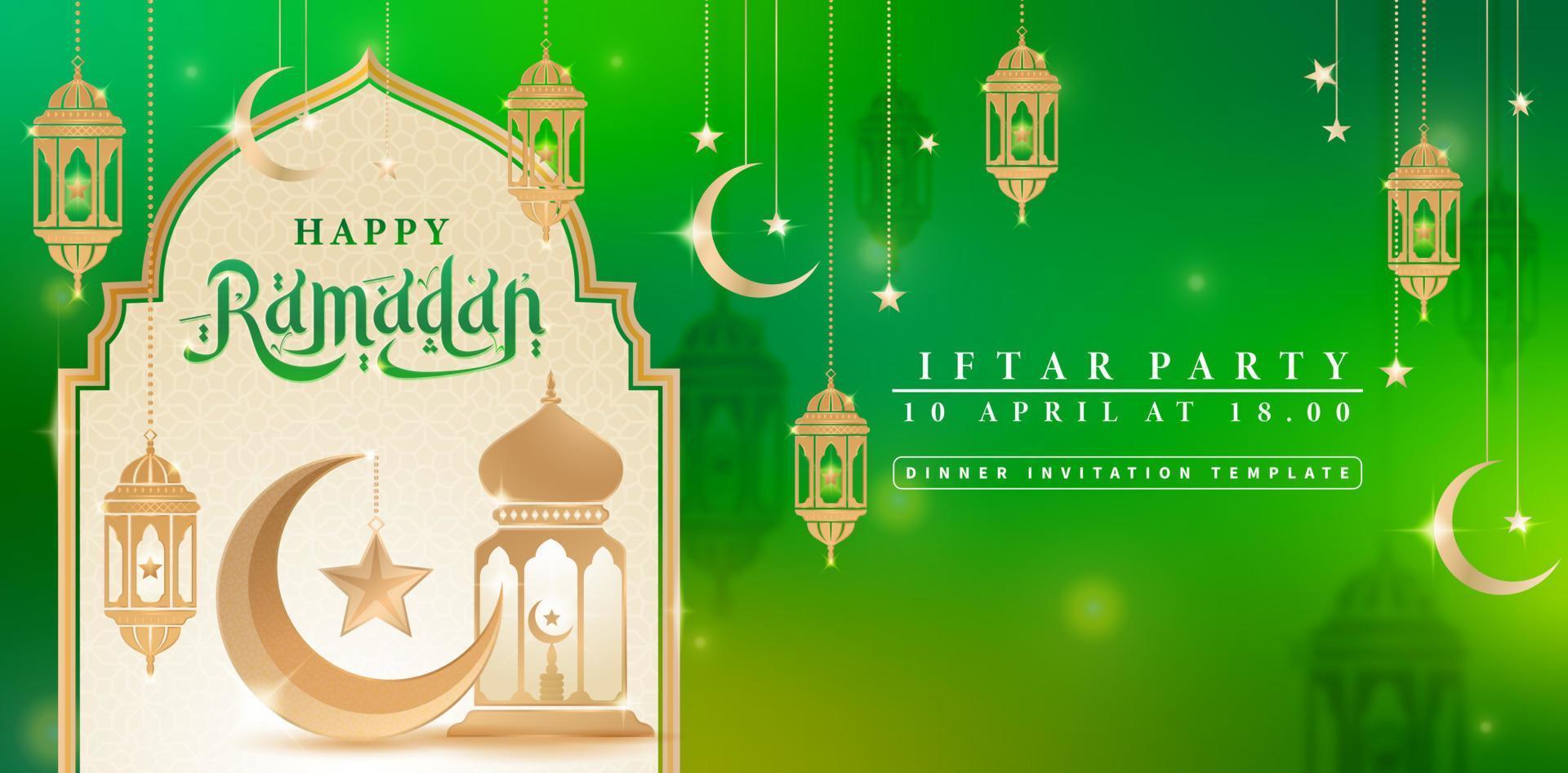 Happy Ramadan kareem, illustration of Islamic symbolist, applicable for banner website, poster corporate, header, landing page, social media posts, ads campaign, advertising agency, sign company, card vector