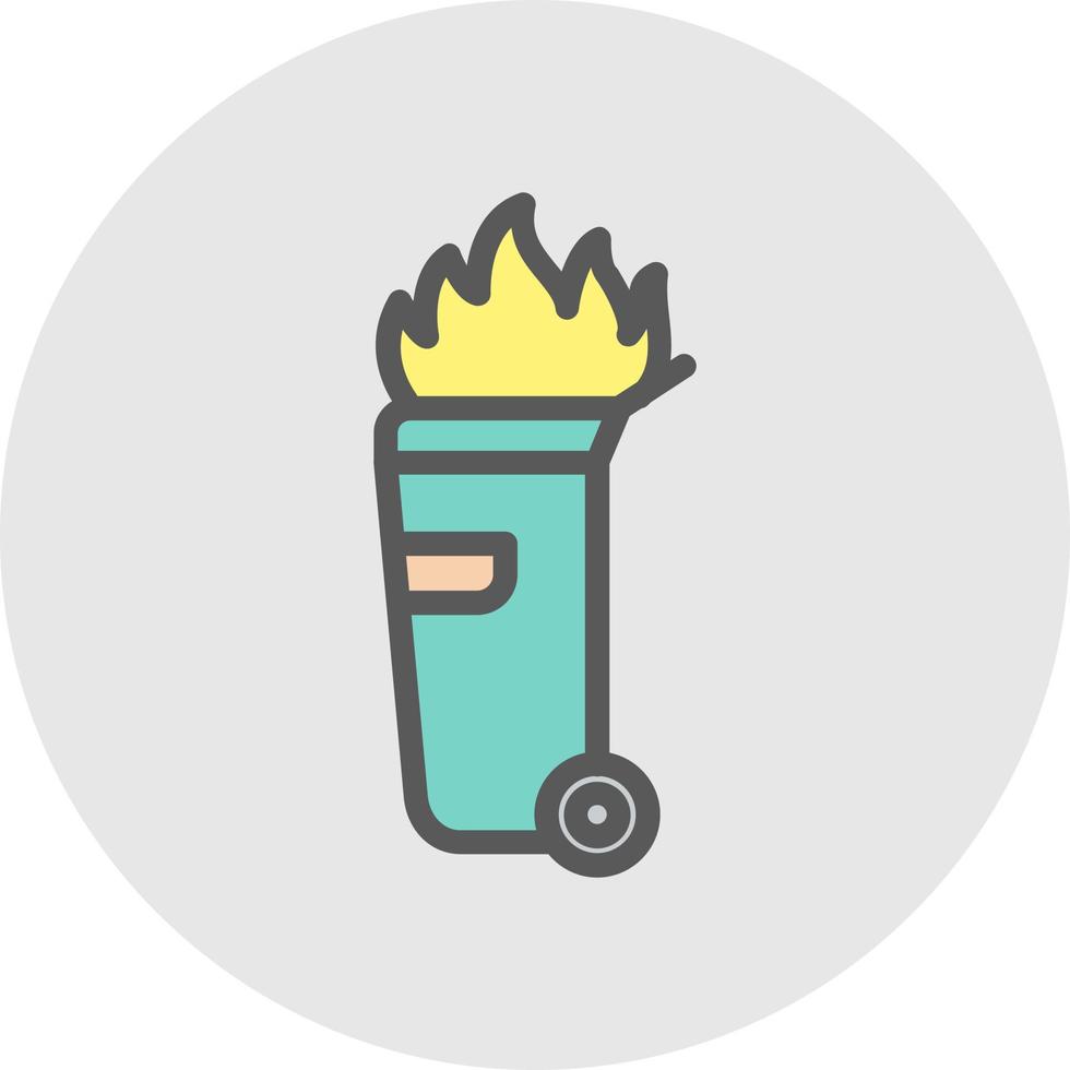 Dumpster Fire Vector Icon Design