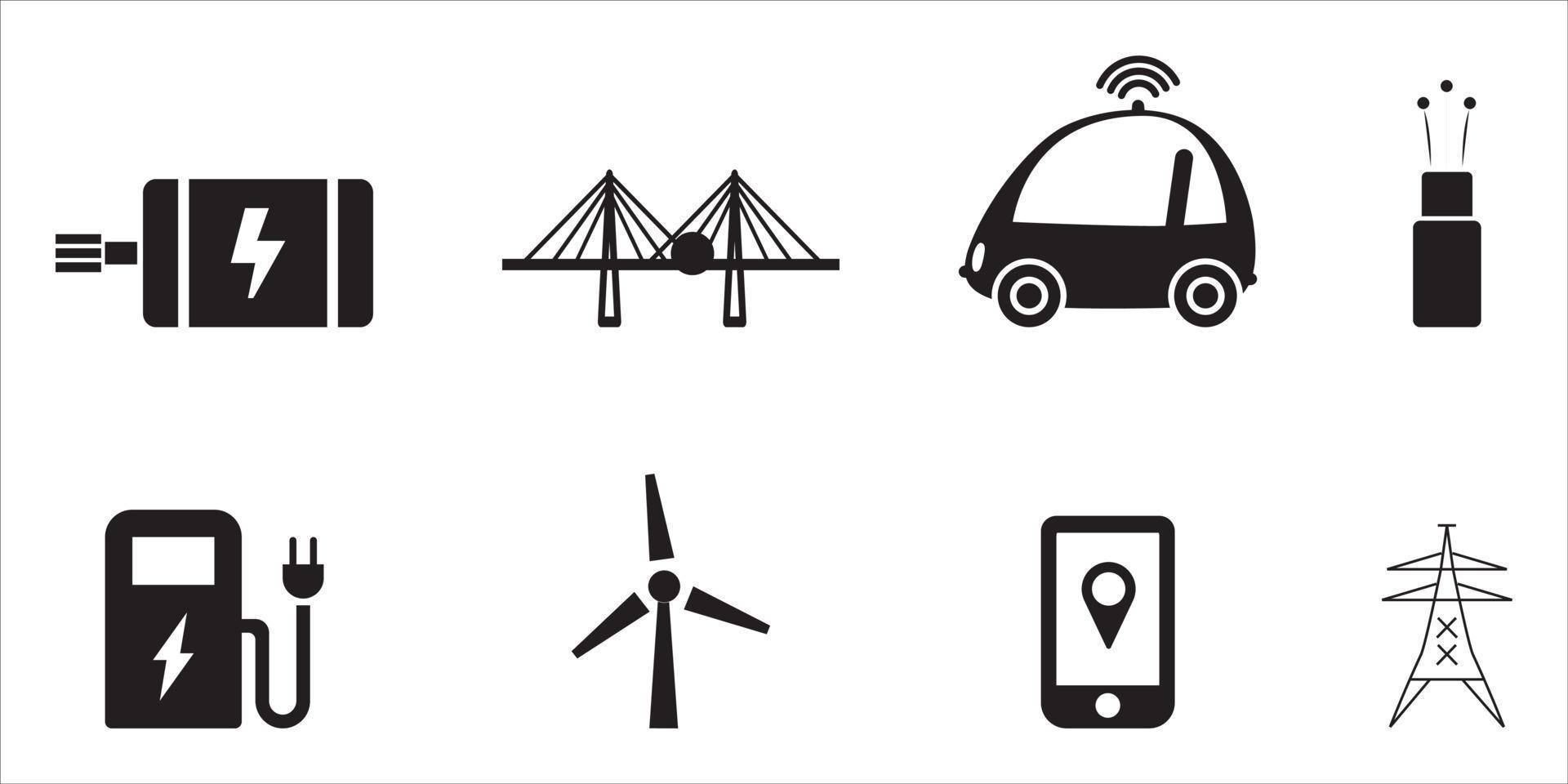 free mobil, location, car icon illustration vector