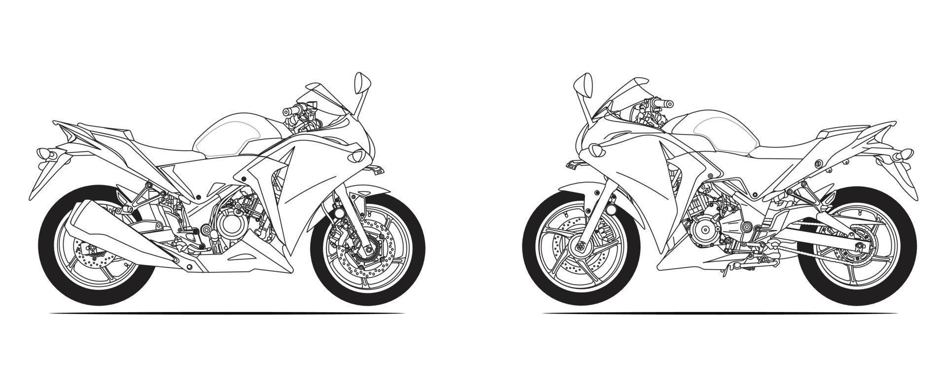 vector bike outline illustration