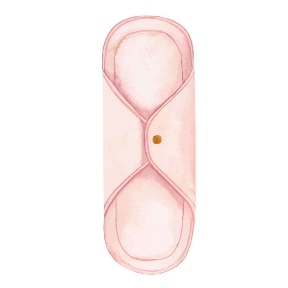 rosado limpiar higiénico reutilizable almohadillas personal higiene producto para mujer. cero residuos cuidado. mujer cosas para período, menstruación hembra higiene producto. acuarela ilustración. aislado. vector