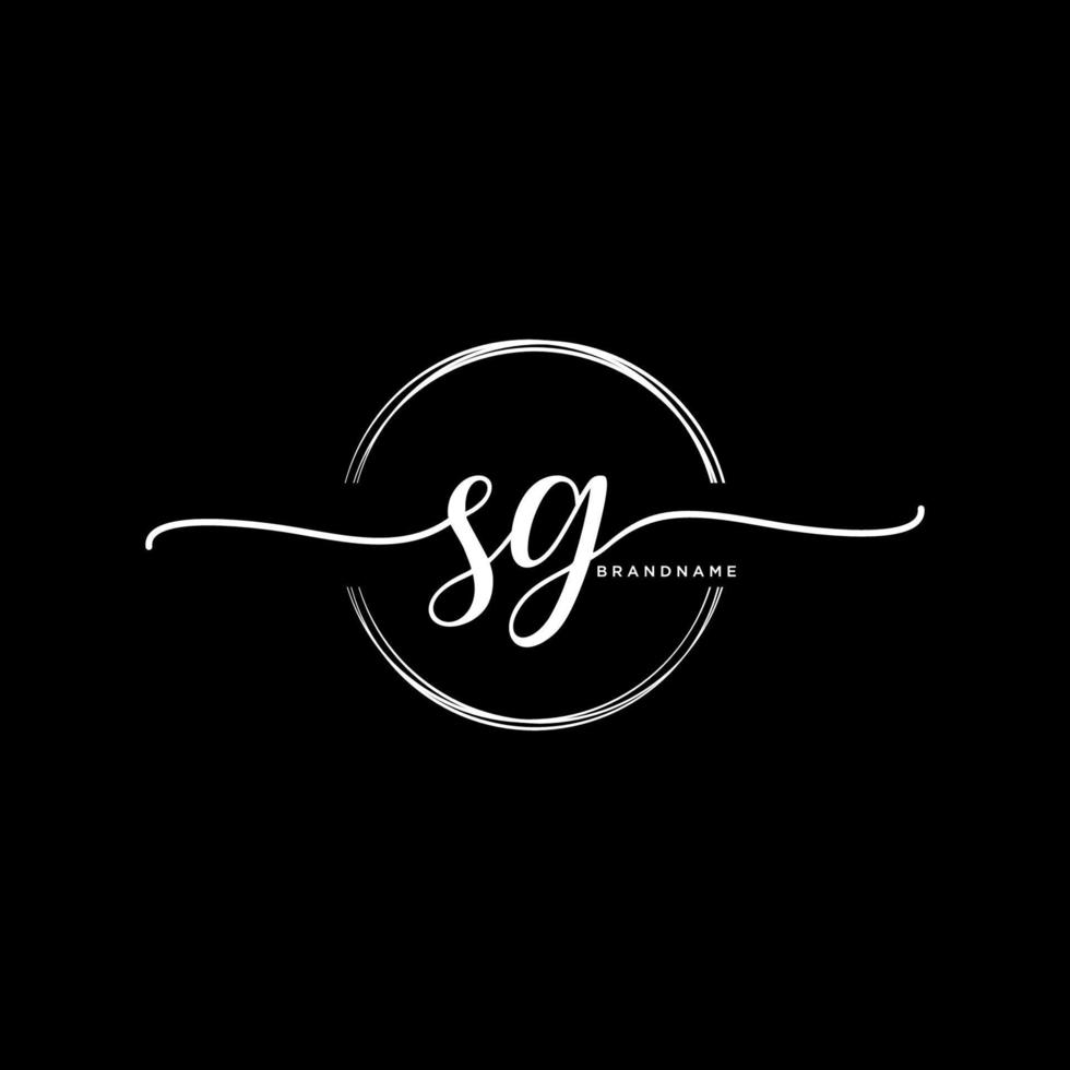 Initial SG feminine logo collections template. handwriting logo of initial signature, wedding, fashion, jewerly, boutique, floral and botanical with creative template for any company or business. vector