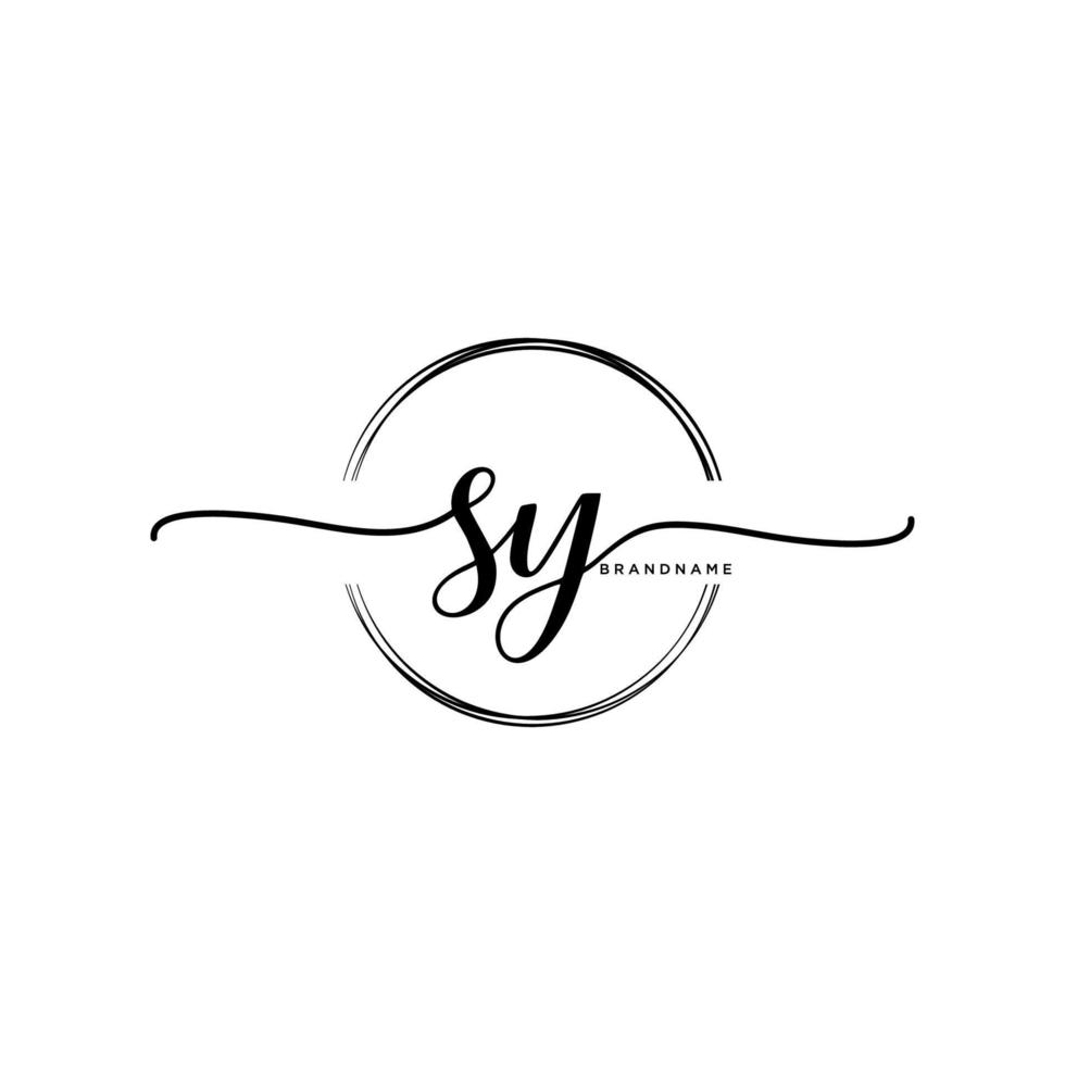 inicial sy femenino logo colecciones modelo. escritura logo de inicial firma, boda, moda, joyería, boutique, floral y botánico con creativo modelo para ninguna empresa o negocio. vector