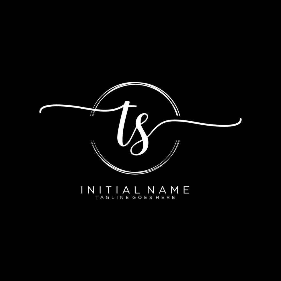 Initial TS feminine logo collections template. handwriting logo of initial signature, wedding, fashion, jewerly, boutique, floral and botanical with creative template for any company or business. vector