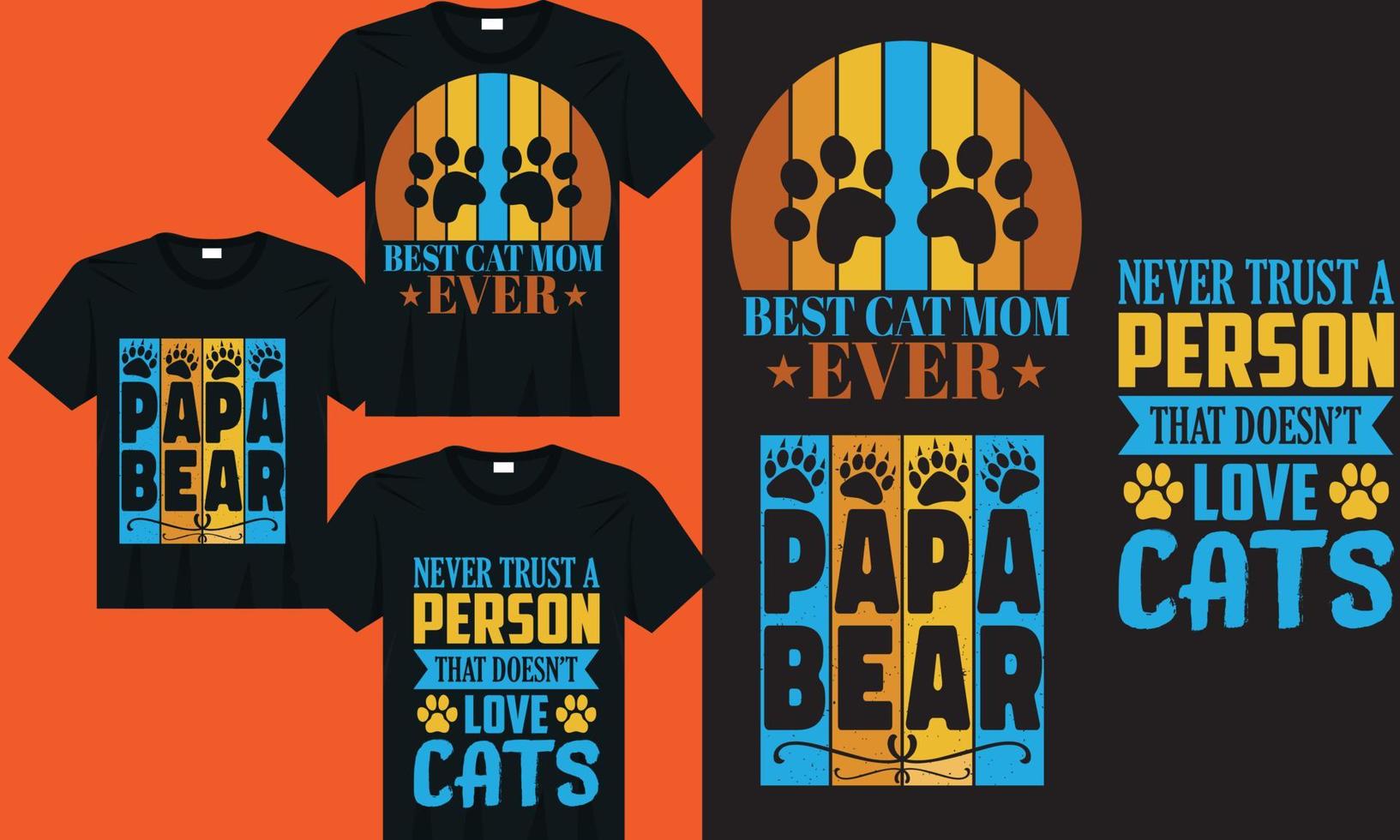 cats typography cat tshirt design for pet lovers vector