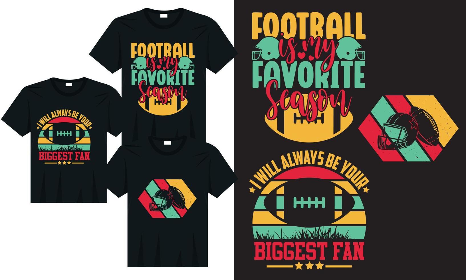 más grande ventilador retro fútbol americano t camisa diseño vector