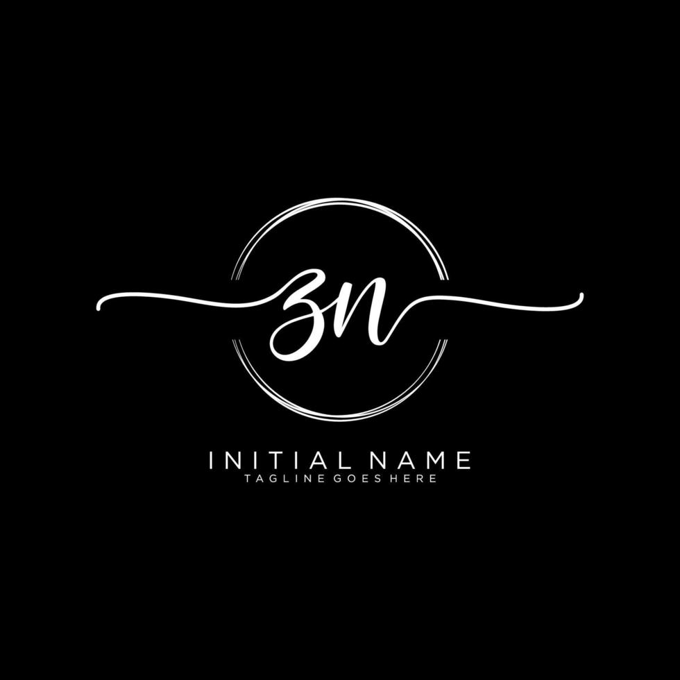 inicial zn femenino logo colecciones modelo. escritura logo de inicial firma, boda, moda, joyería, boutique, floral y botánico con creativo modelo para ninguna empresa o negocio. vector