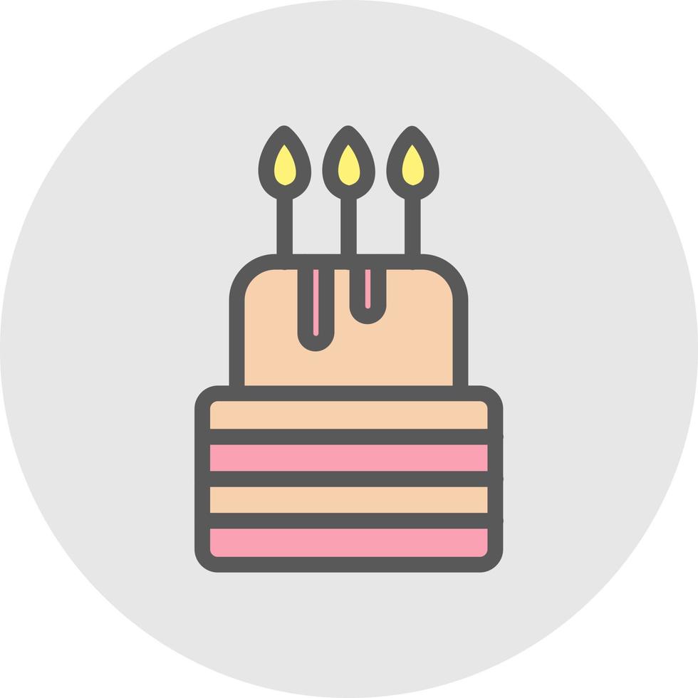 diseño de icono de vector de pastel de cumpleaños