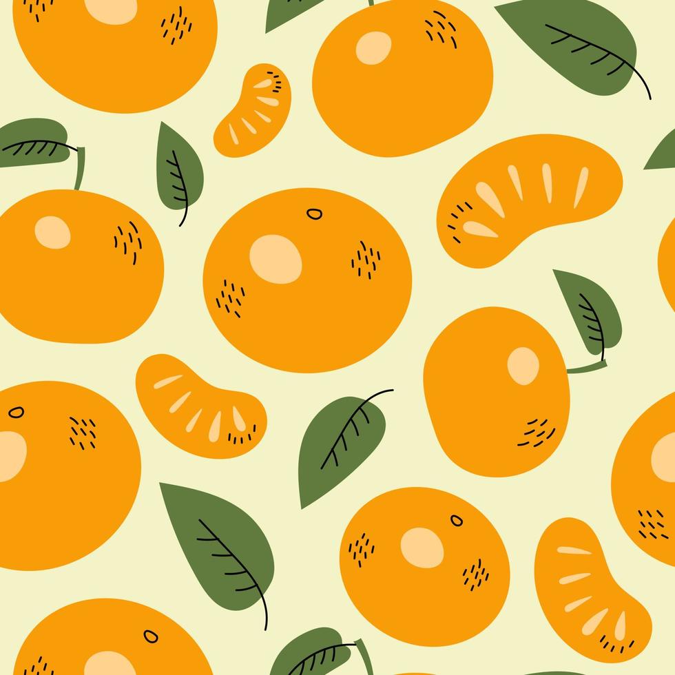 Orange fruit flavor seamless pattern vector