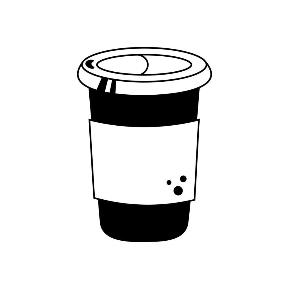 Coffee cardboard cup doodle icon vector