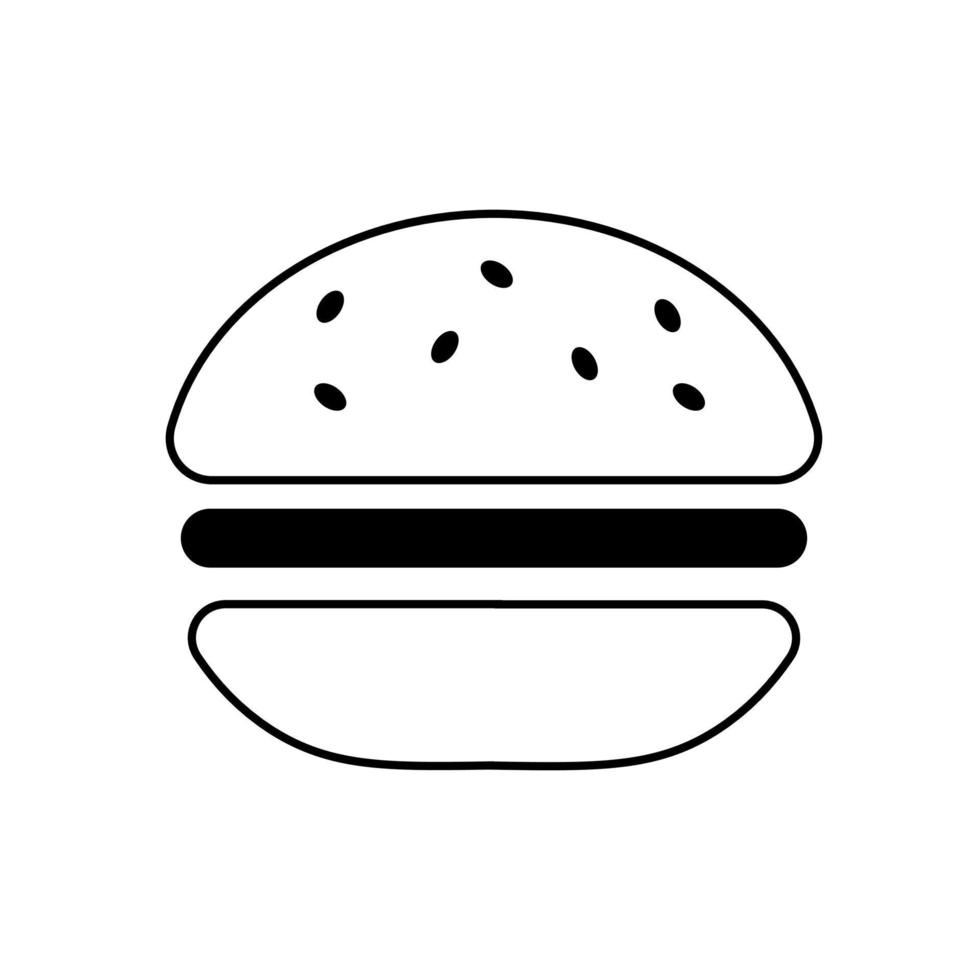 sencillo hamburguesa garabatear icono vector