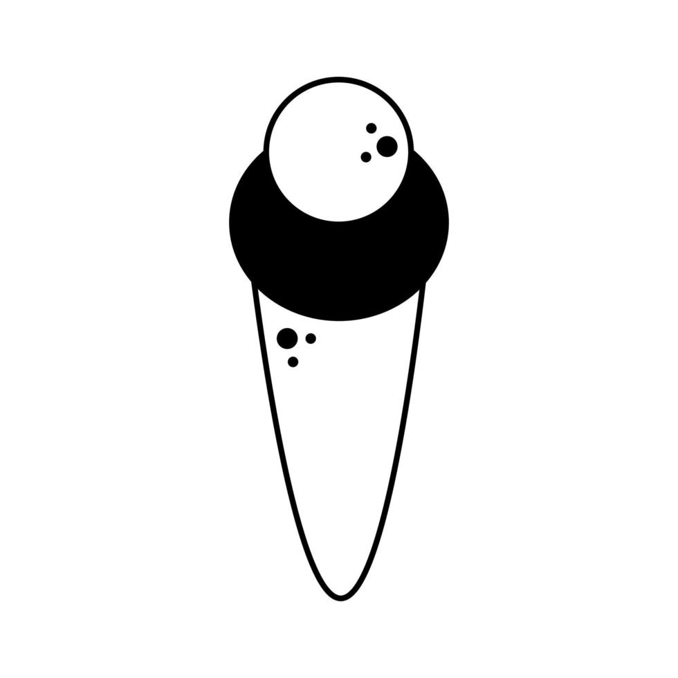 Minimal ice cream doodle icon vector