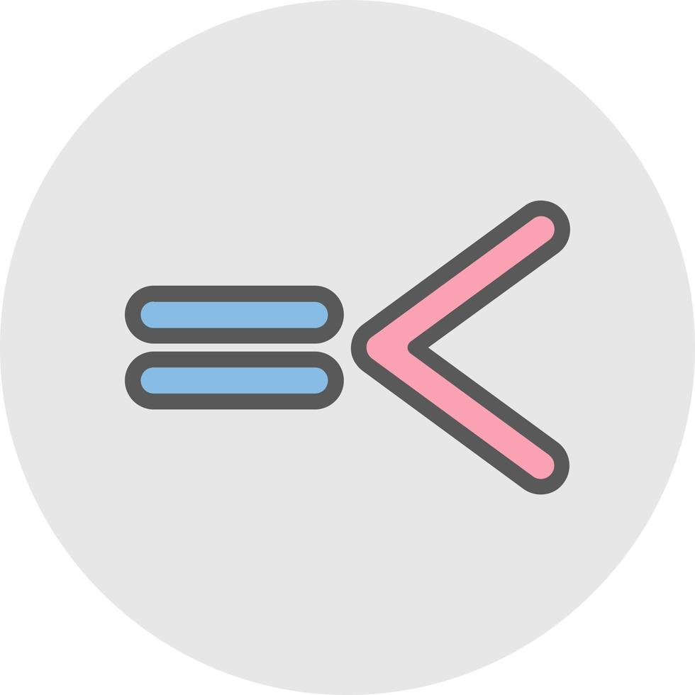 Less Than Equal Vector Icon Design