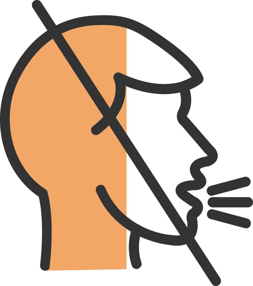 Head Side Cough Slash Vector Icon Design